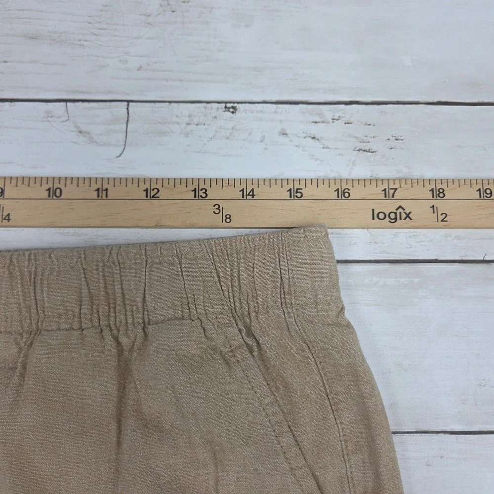 Old Navy Jogger Shorts Linen Blend Men M Maple Glazed Tan Drawstring 853507